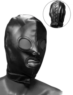 Fetish Hood With Eye And Mouth Holes Black