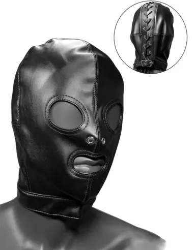 Fetish Hood With Eye And Mouth Holes Black