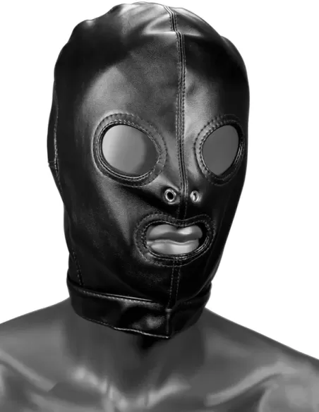 Fetish Hood With Eye And Mouth Holes Black