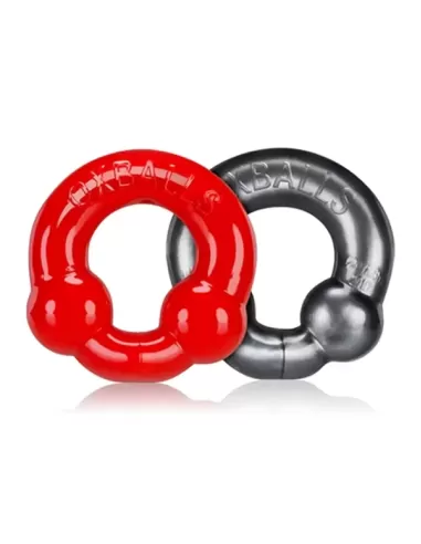 Ultraballs 2 Cockrings Set Steel Red