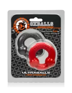 Ultraballs 2 Cockrings Set Steel Red 2