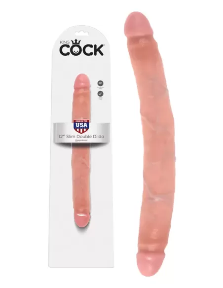 Slim Double Dildo 12 inch Flesh