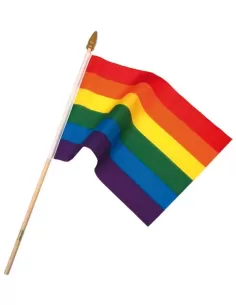 Rainbow Flag On Stick Large