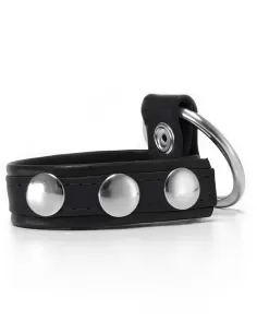 Leather Cockstrap with Penisring Black