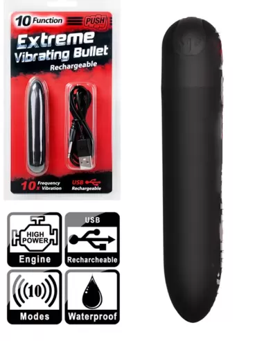 Extreme Vibrating Bullet Rechargeable 10 Function