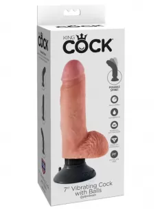 Vibrating Cock With Balls 7 inch Flesh