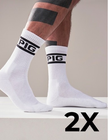 MRB Crew Socks Pig 2-Pack White