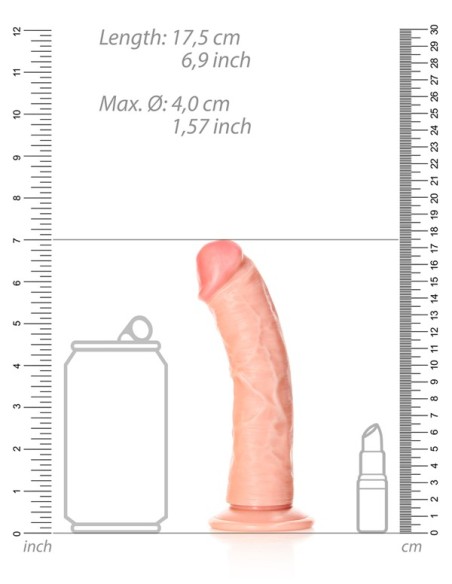 RealRock Curved Ultra Skin Dildo without Balls 6 inch