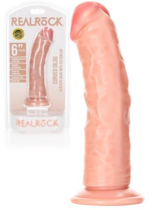 RealRock Curved Ultra Skin Dildo without Balls 6 inch