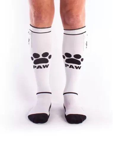Puppy Party Socks with Pockets White / Black