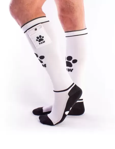 Puppy Party Socks with Pockets White / Black