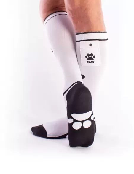 Puppy Party Socks with Pockets White / Black