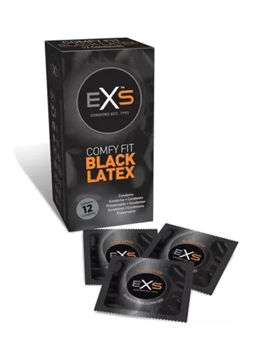 Black Latex Comfy Fit Condoms 12 pack