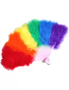 Marabou Feather Fan Rainbow