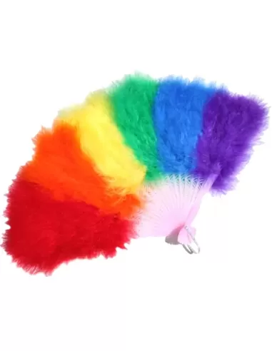 Marabou Feather Fan Rainbow