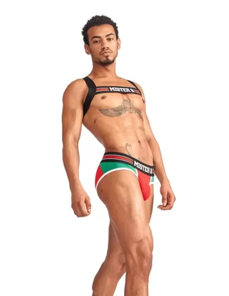 Club Harness X-Back Striped Red