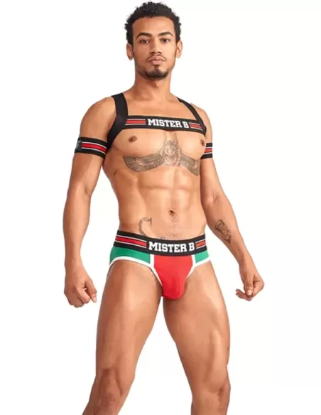 Club Harness X-Back Striped Red