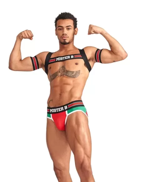 Club Harness X-Back Striped Red