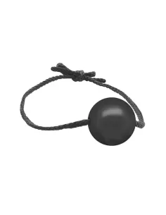 Gag With Leather Strings Silicone Ball 40 mm Black