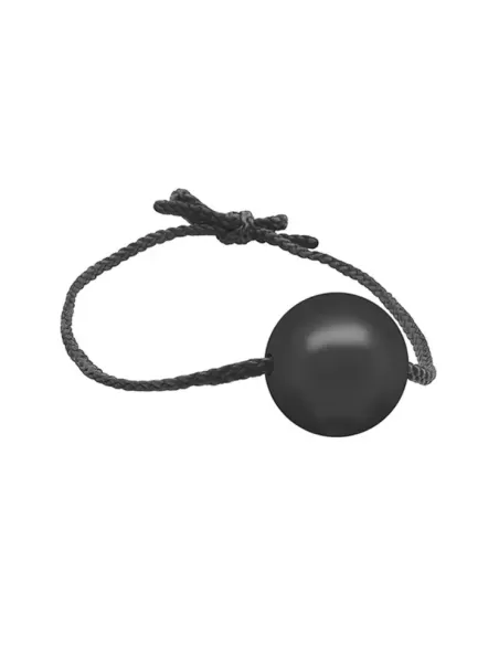 Gag With Leather Strings Silicone Ball 40 mm Black