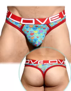 Love Pride Heart Mesh Thong