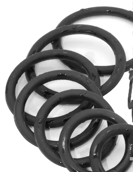 Black Rubber Cockring 7 Ring Set