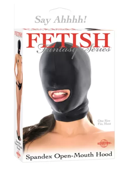 Spandex Open Mouth Hood Black